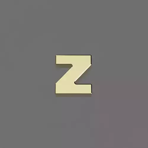 Alphabet Z Letter Pendant 3D Model for Necklaces