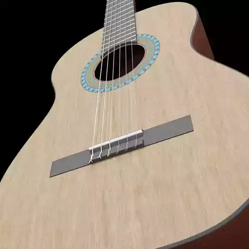 Classic Acoustic Guitar High Poly