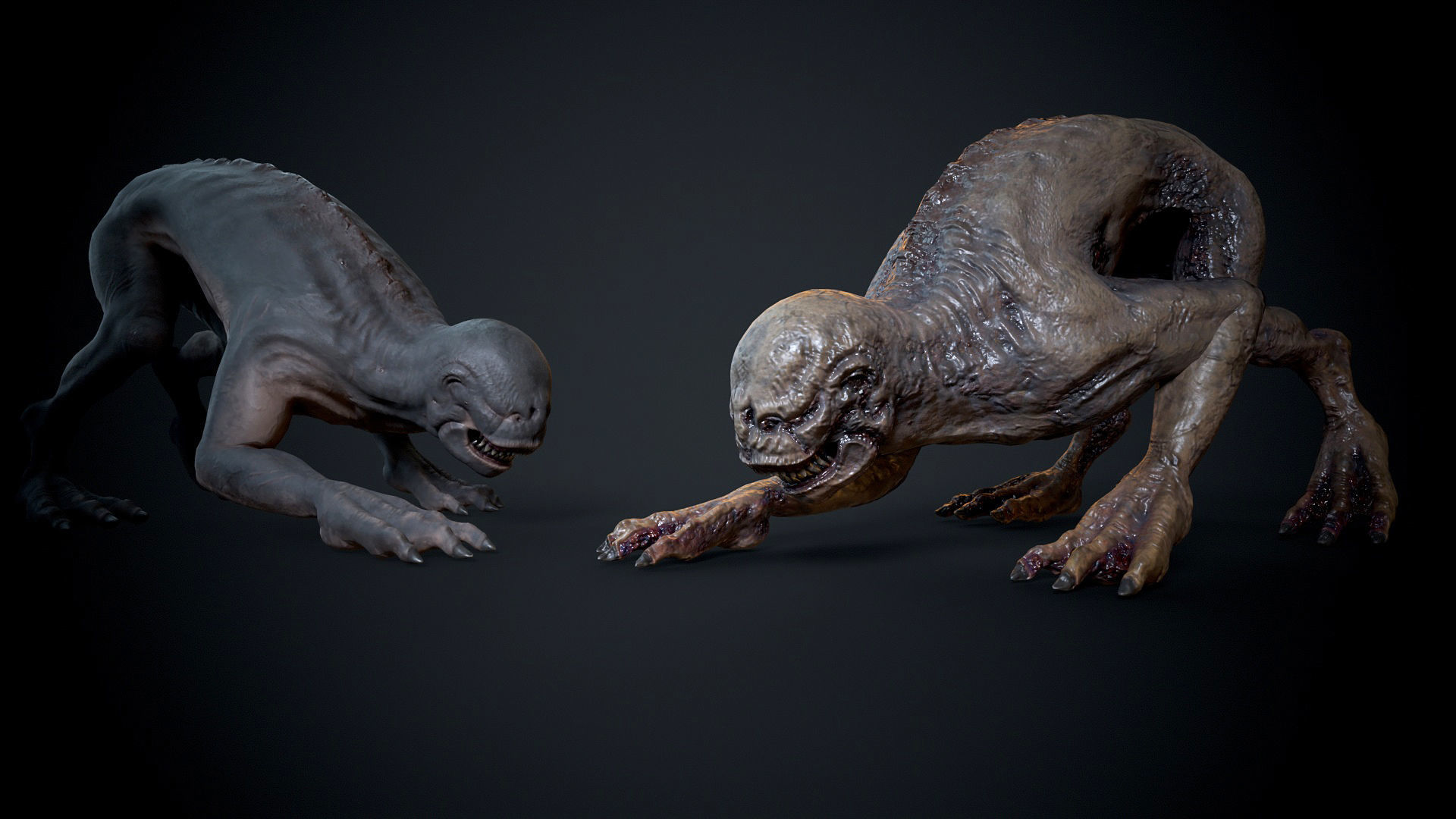 Dog  alien monster Low-poly 3D model_3
