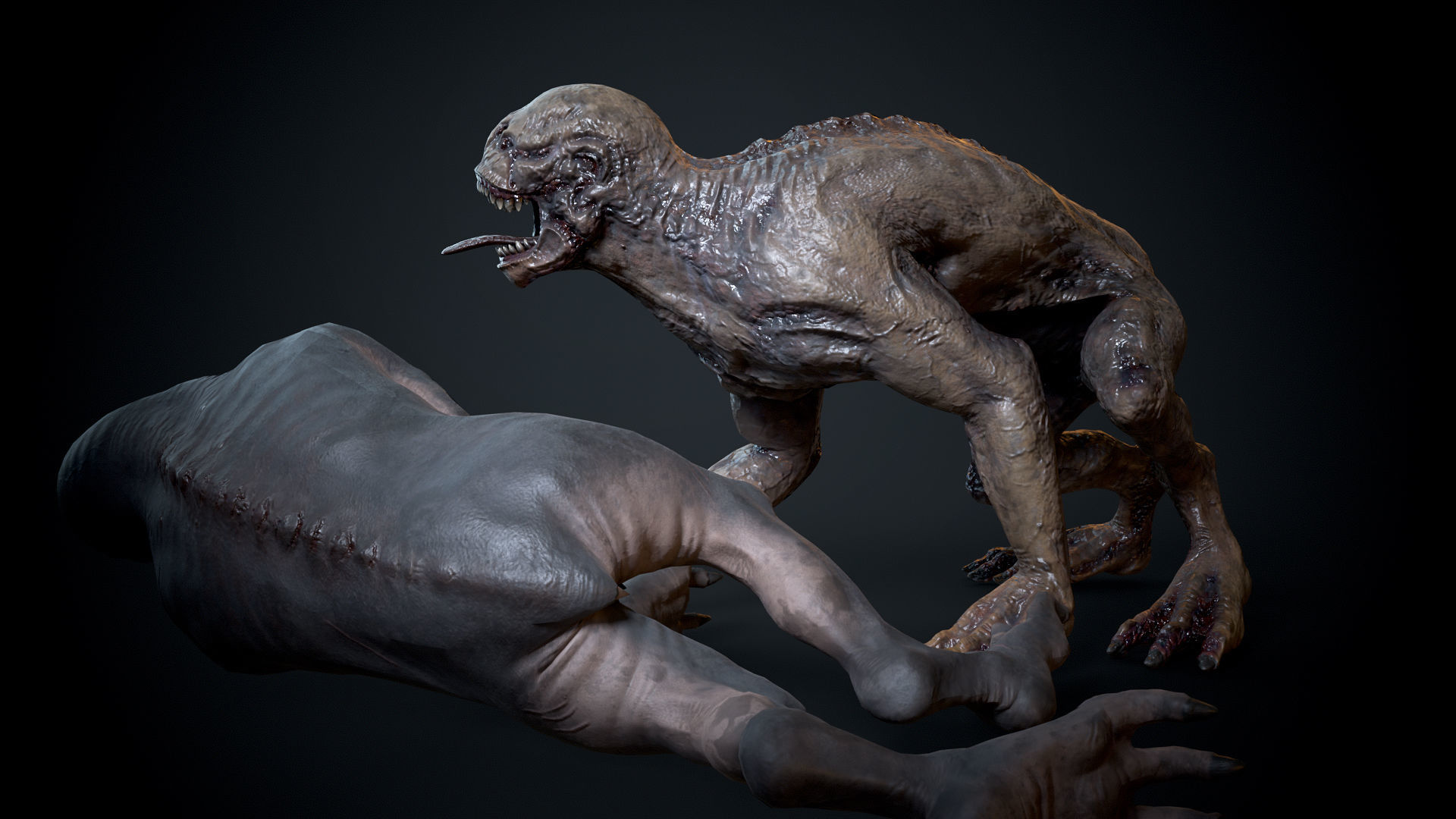 Dog  alien monster Low-poly 3D model_5