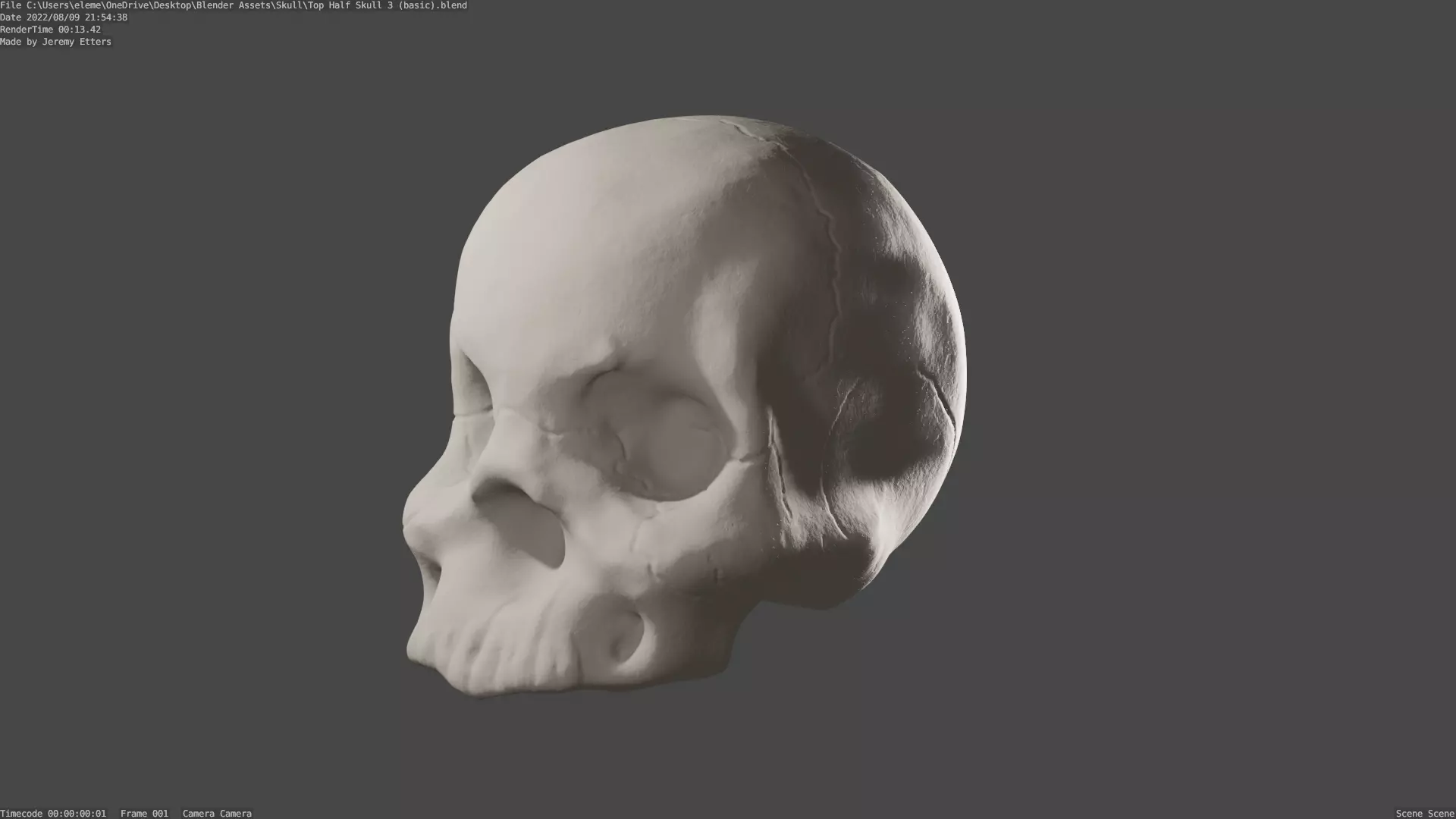 Half Skull Free 3D model