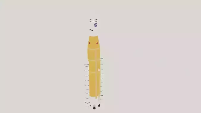 SLS space launch system Block 1 Low-poly 3D model SLS space launch system Block 1 Low-poly 3D model