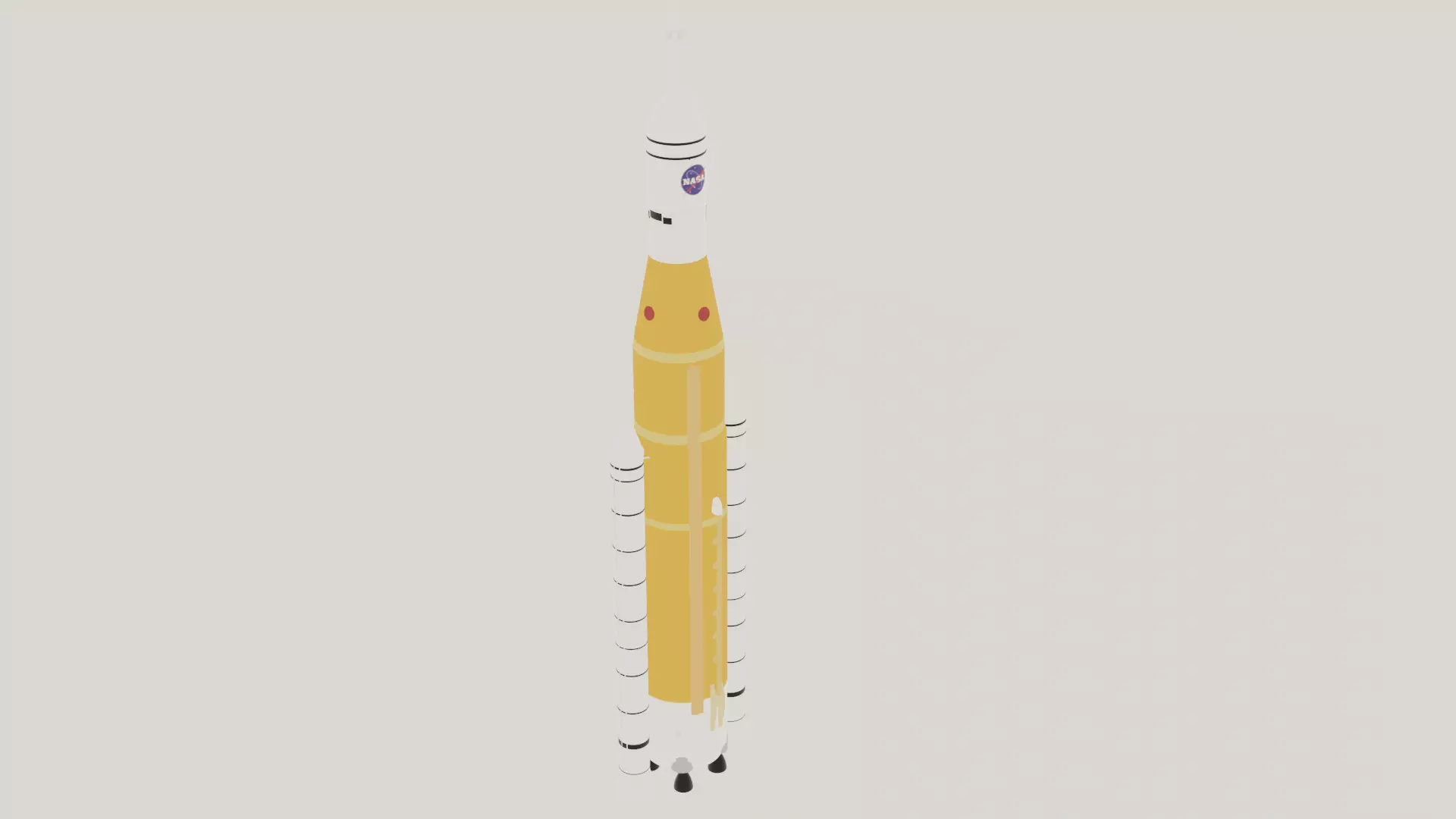 SLS space launch system Block 1 Low-poly 3D model_0