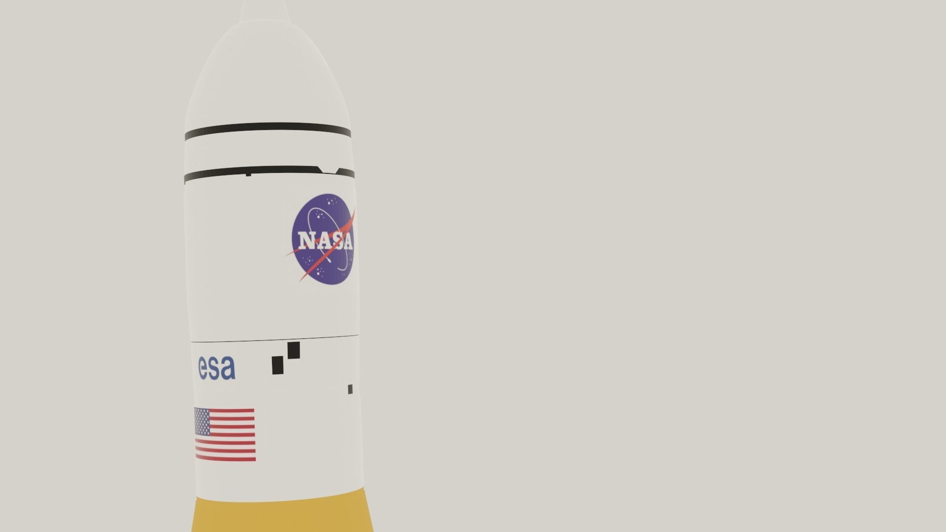 SLS space launch system Block 1 Low-poly 3D model_5