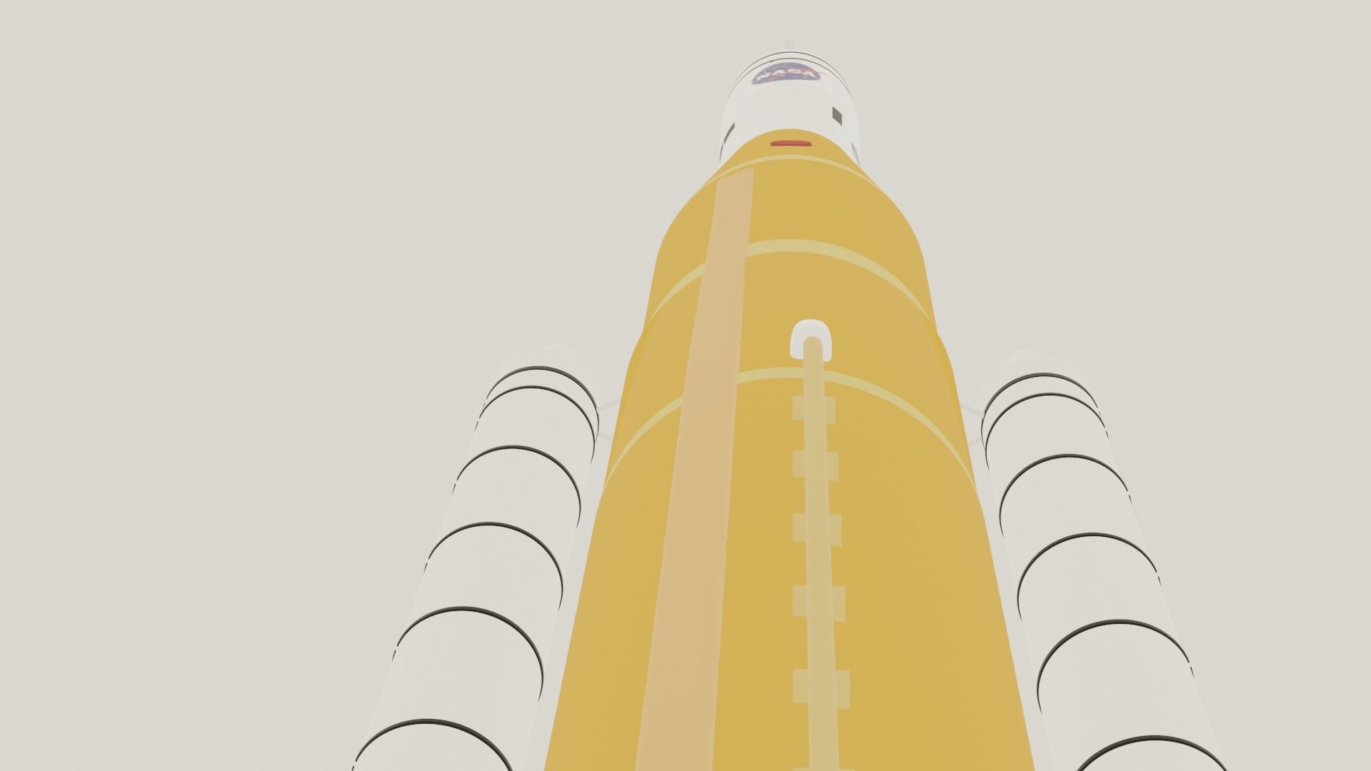 SLS space launch system Block 1 Low-poly 3D model_2