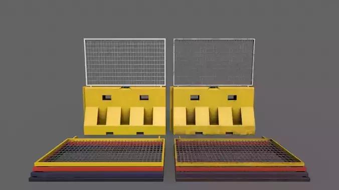 PBR Traffic Barrier Yellow