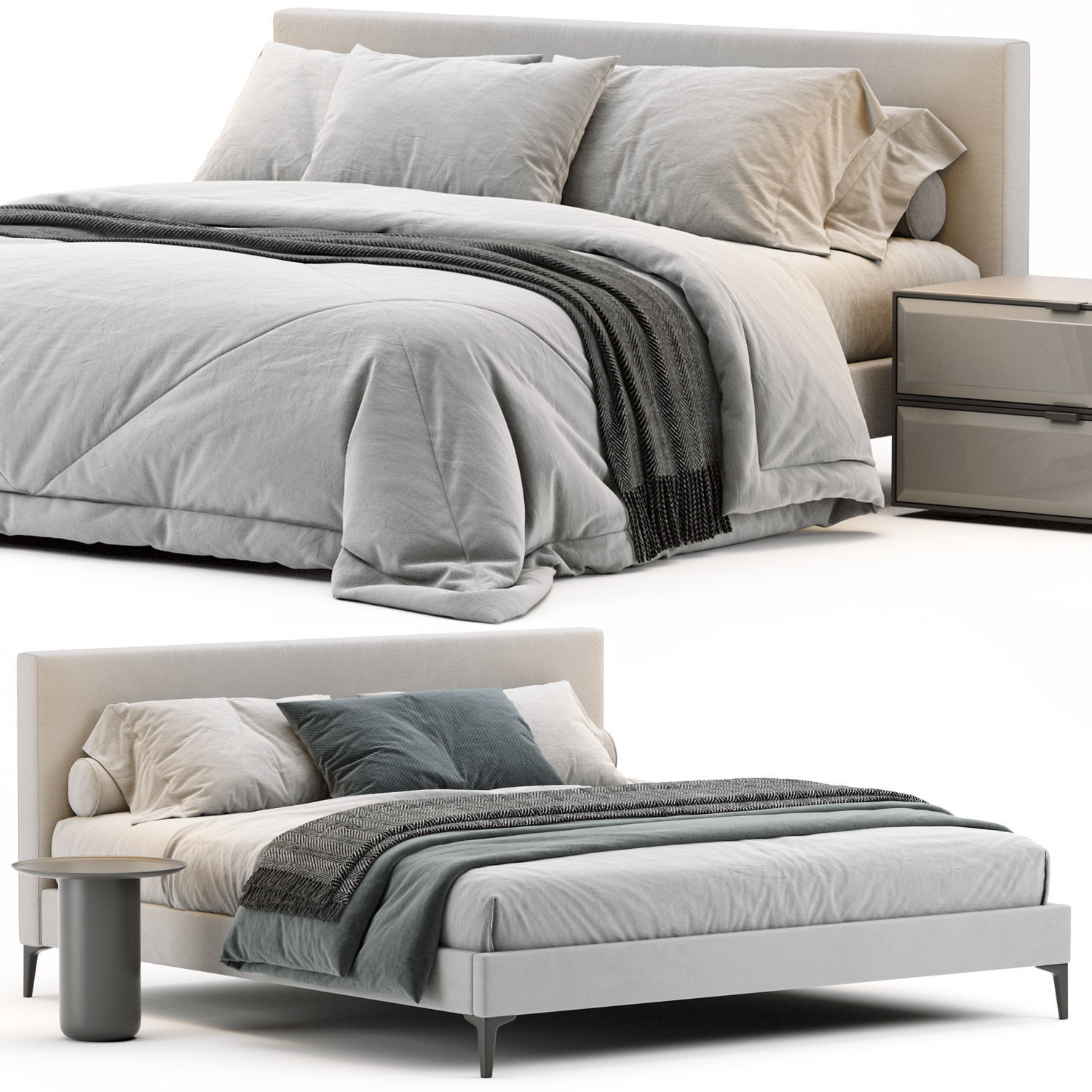 West Elm Emmett Bed 3D model_1