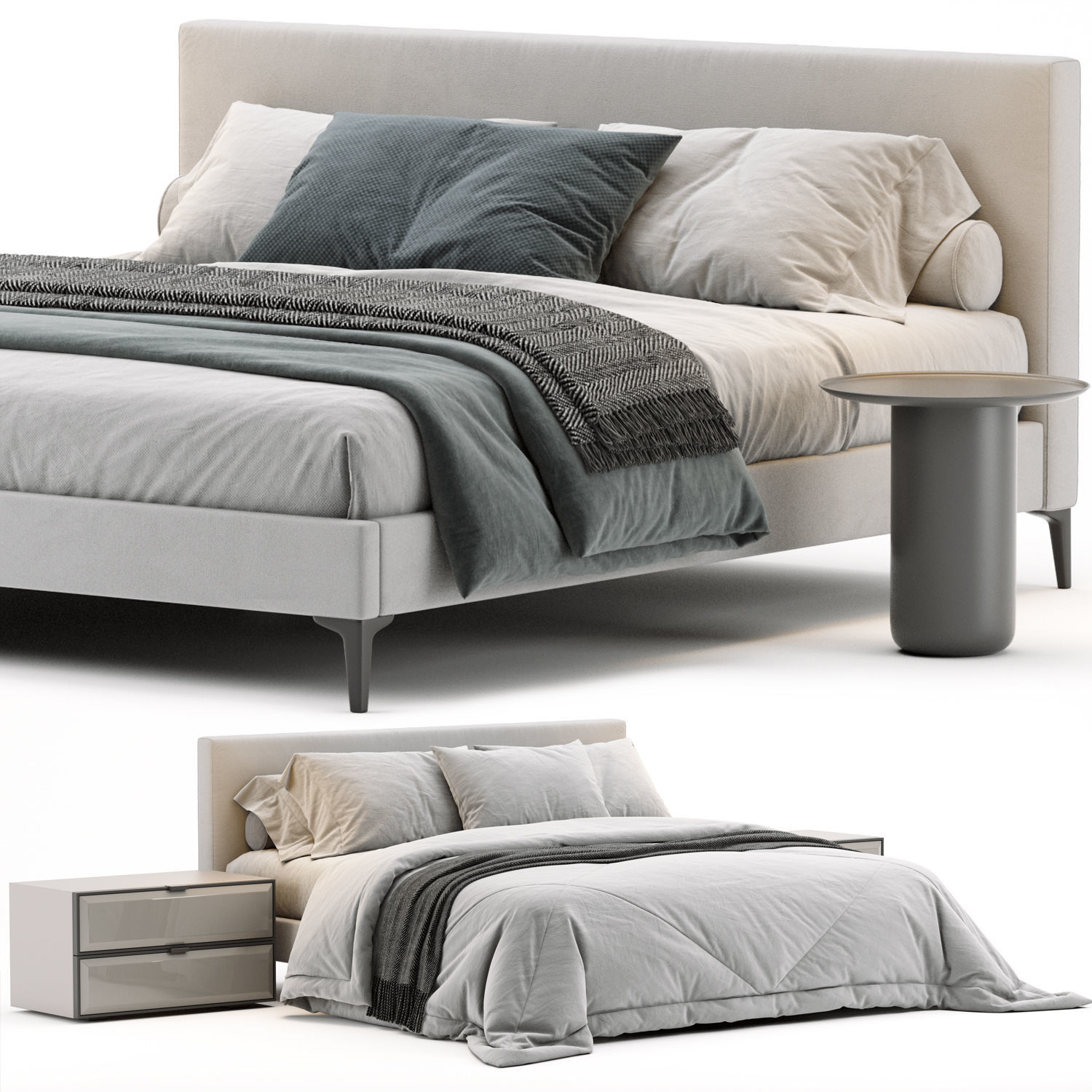 West Elm Emmett Bed 3D model_5