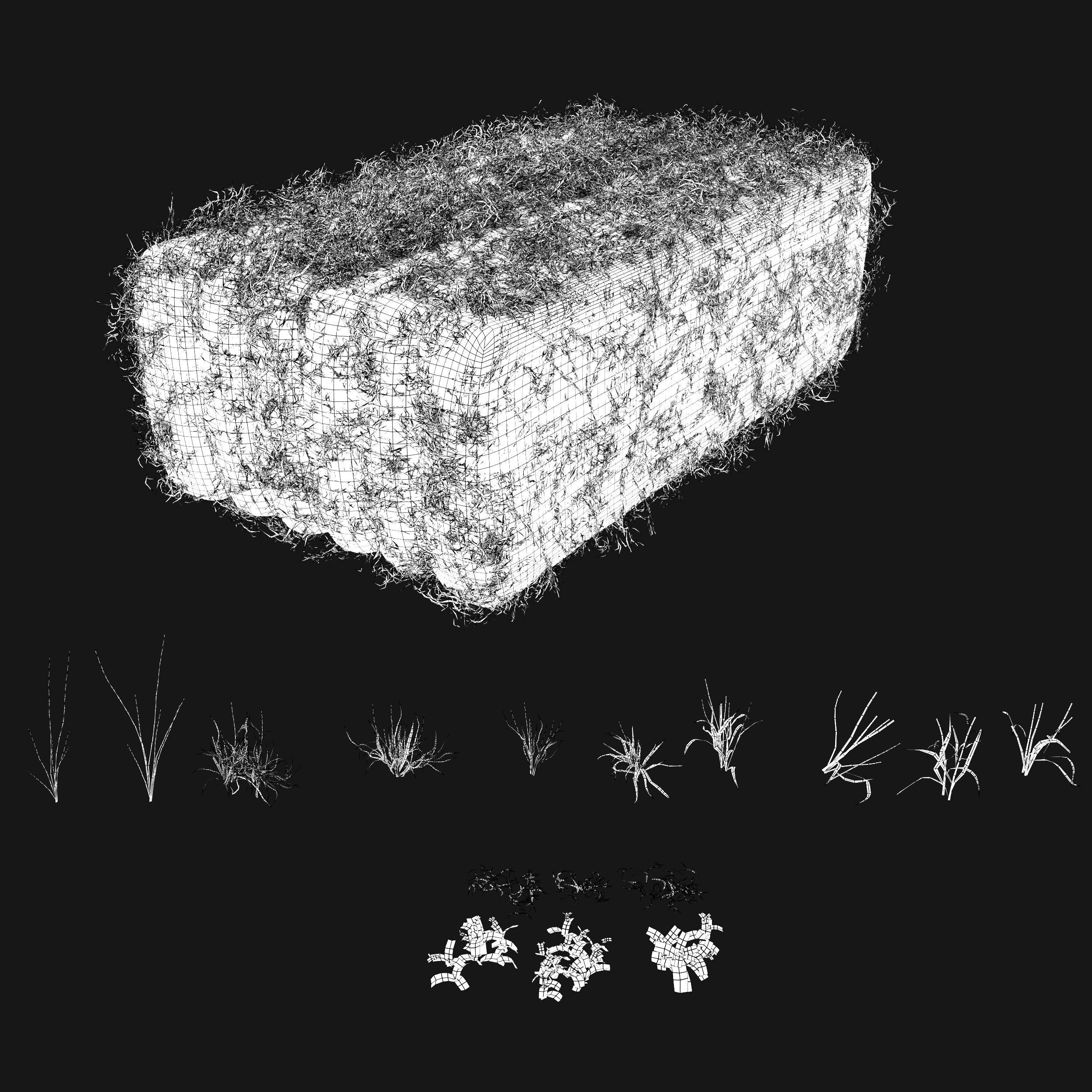 Farm field with hay bale 2 3D model_6