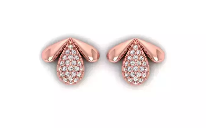 Women Stud Earrings 3dm STL OBJ FBX Renders Details