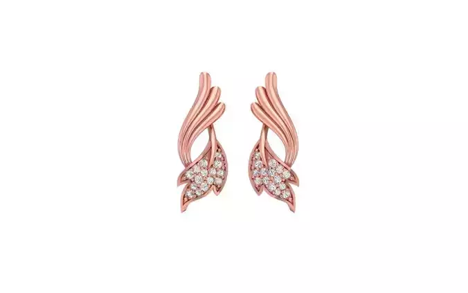 Women Solitaire Drop  Earring 3dm STL OBJ FBX Render Details