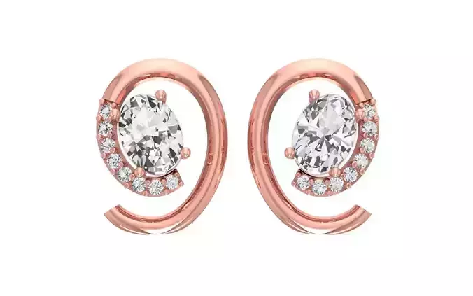Women Solitaire Earring 3dm STL OBJ FBX Render Details