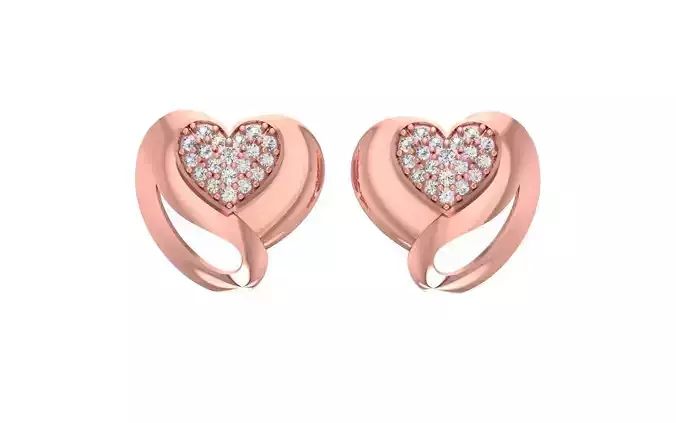 Women Stud Earrings 3dm STL OBJ FBX Renders Details