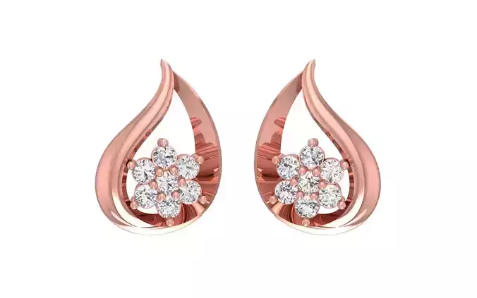 Women Stud Earrings 3dm STL OBJ FBX Renders Details