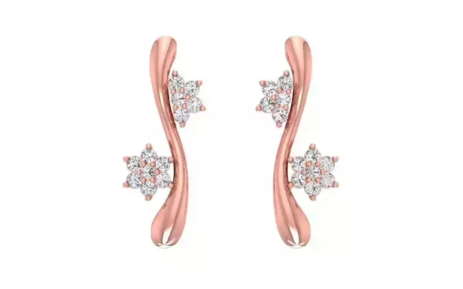 Women Solitaire Earring 3dm STL OBJ FBX Render Details