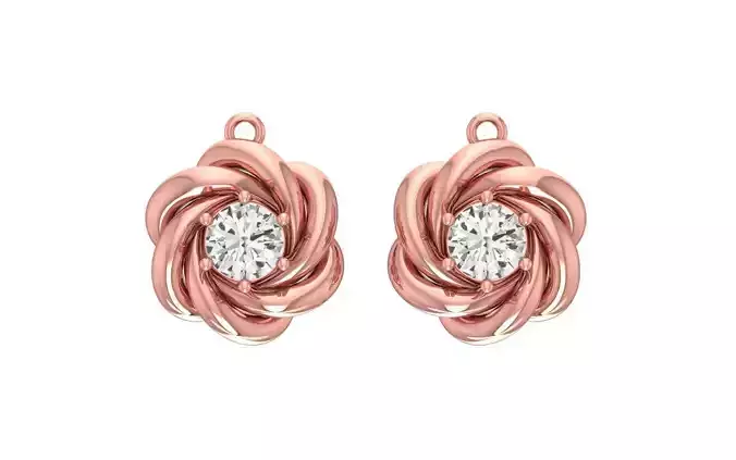 Women Solitaire Stud Earring 3dm STL OBJ FBX Render Details