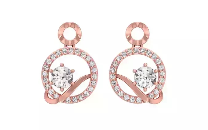 Women Solitaire Drop  Earring 3dm STL OBJ FBX Render Details 3D print model