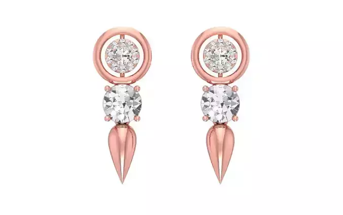 Women Solitaire Drop  Earring 3dm STL OBJ FBX Render Details 3D print model