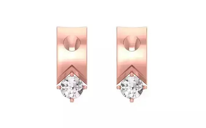 Women Solitaire Earring 3dm STL OBJ FBX Render Details