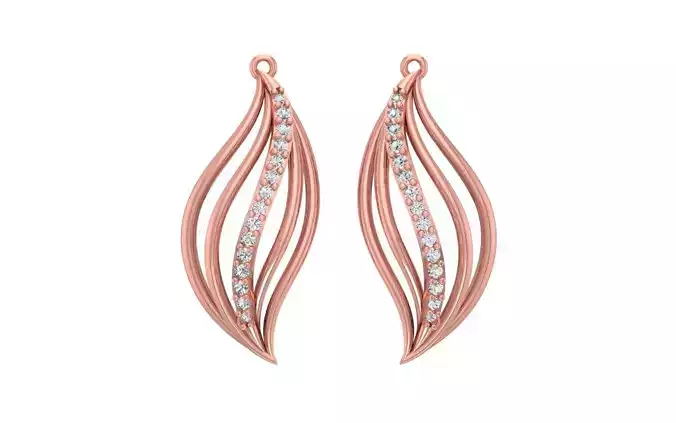 Women Solitaire Earring 3dm STL OBJ FBX Render Details