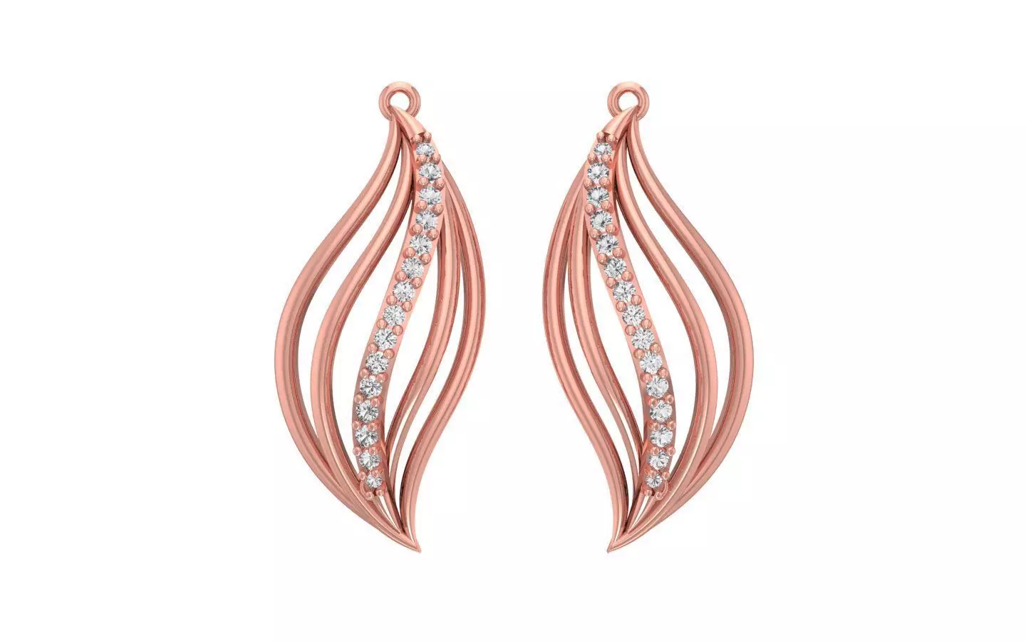 Women Solitaire Earring 3dm STL OBJ FBX Render Details 3D print model_0