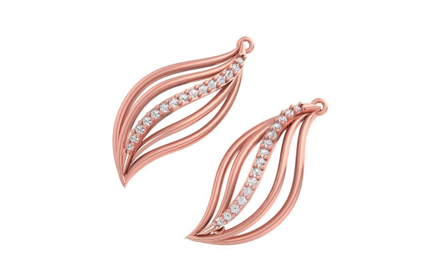 Women Solitaire Earring 3dm STL OBJ FBX Render Details 3D print model_2