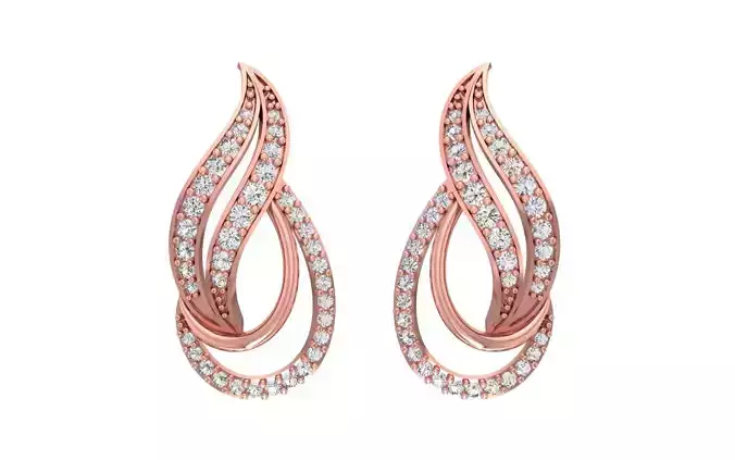 Women Solitaire Earring 3dm STL OBJ FBX Render Details