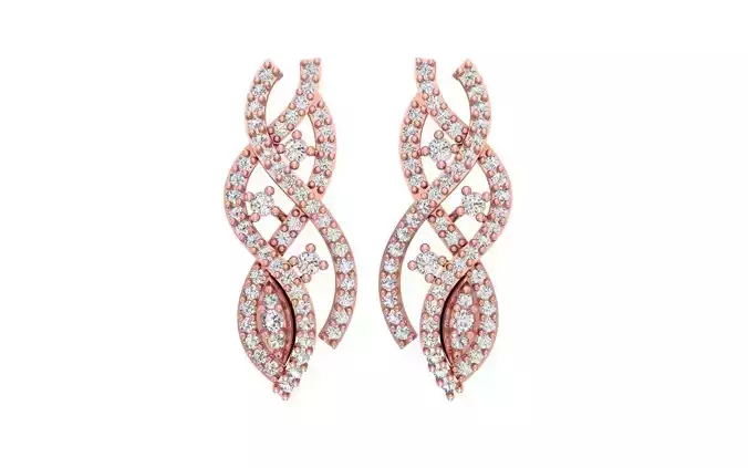 Women Solitaire Drop  Earring 3dm STL OBJ FBX Render Details 3D print model