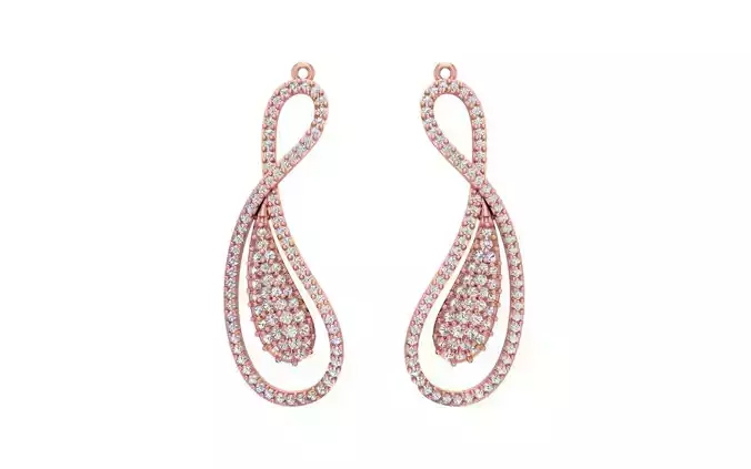 Women Solitaire Earring 3dm STL OBJ FBX Render Details