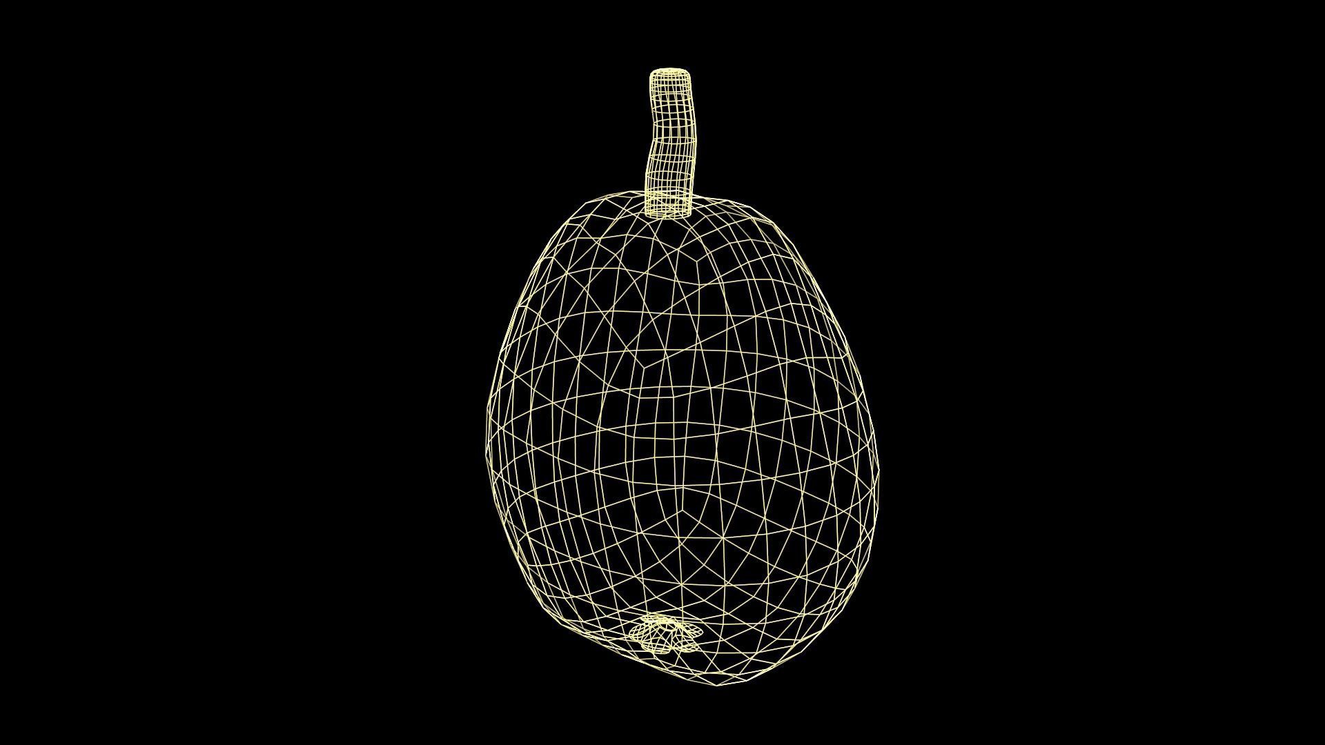 Medlar orange fruit Low-poly 3D model_6