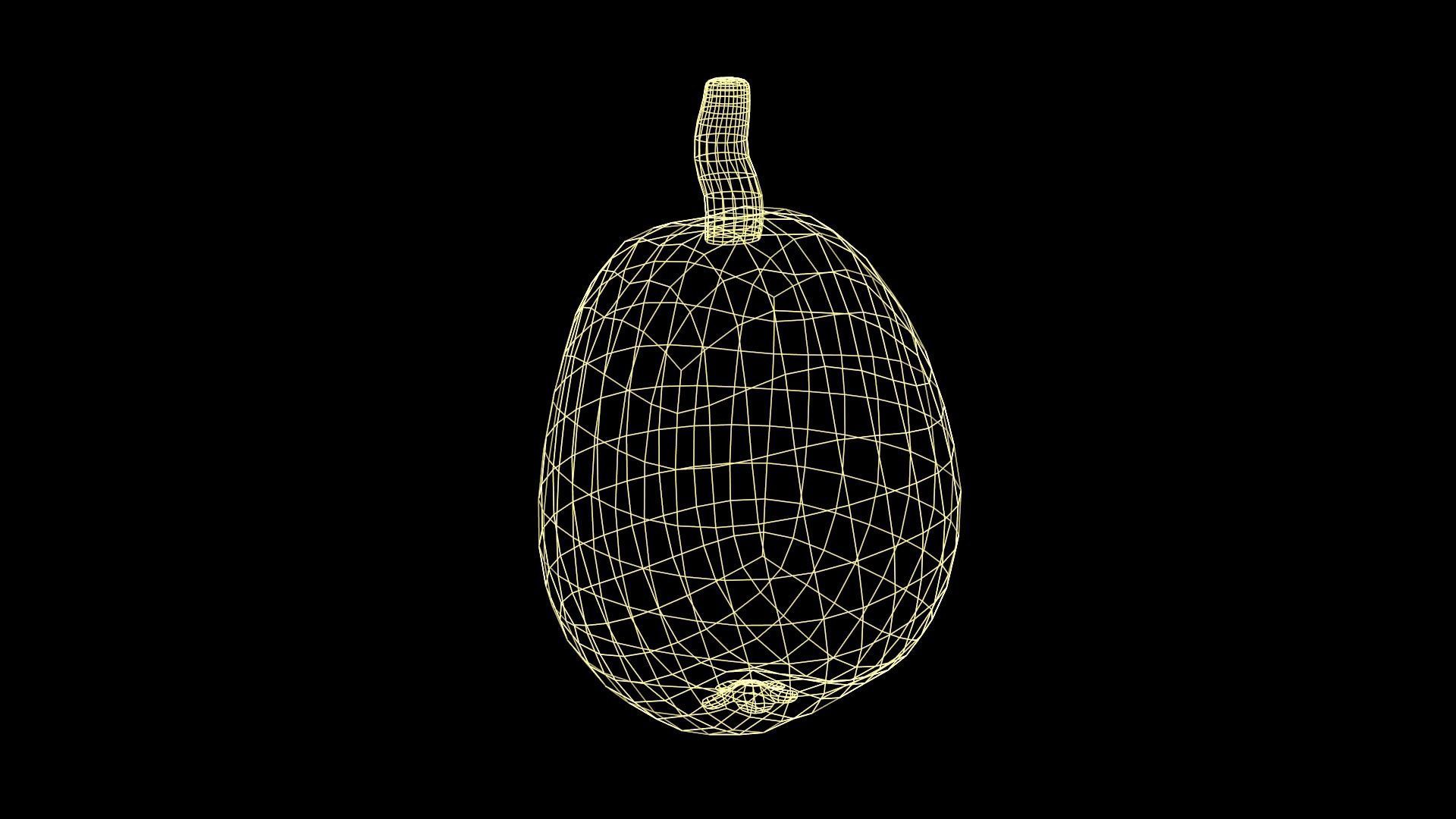 Medlar orange fruit Low-poly 3D model_7