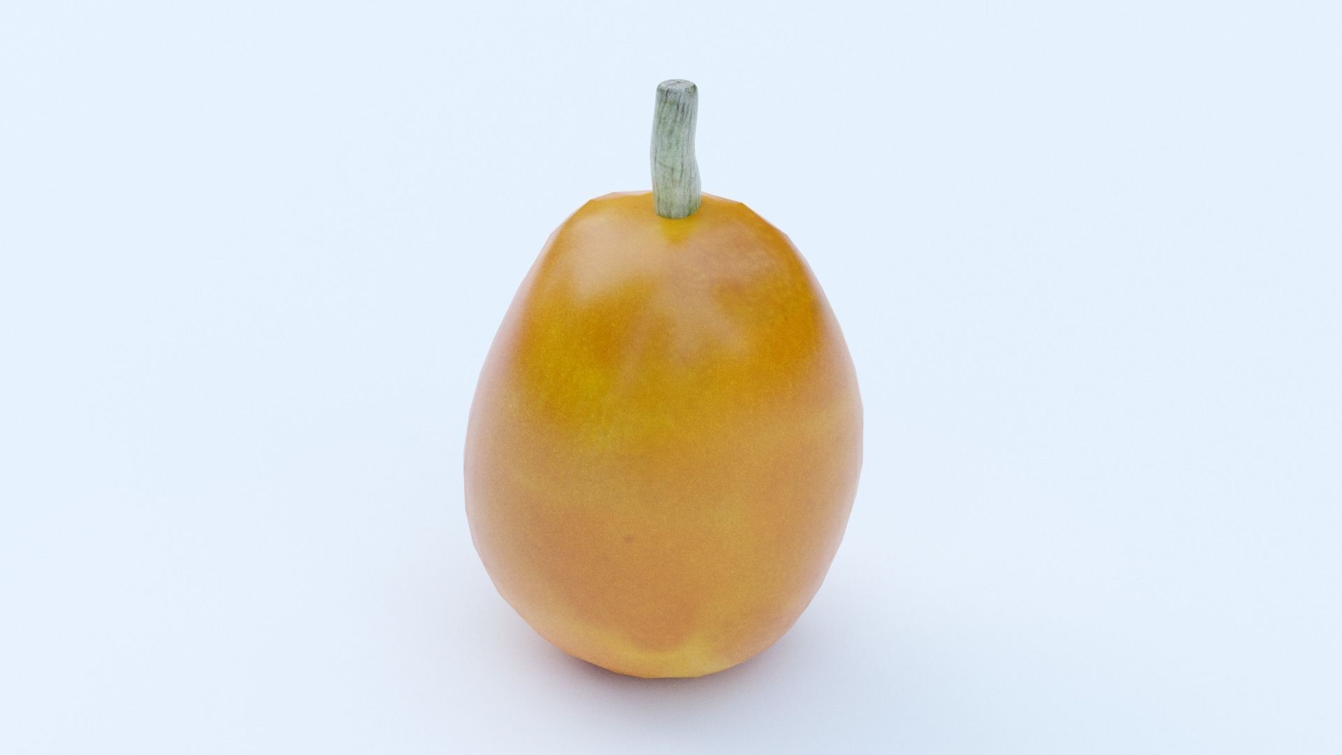 Medlar orange fruit Low-poly 3D model_2