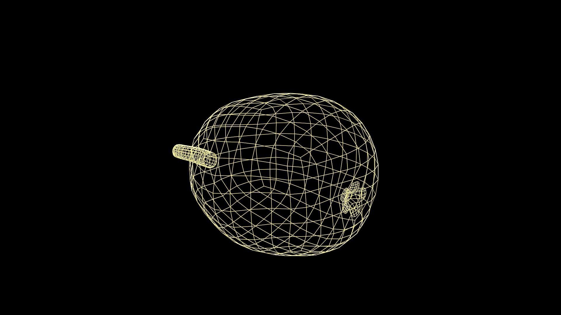 Medlar orange fruit Low-poly 3D model_9