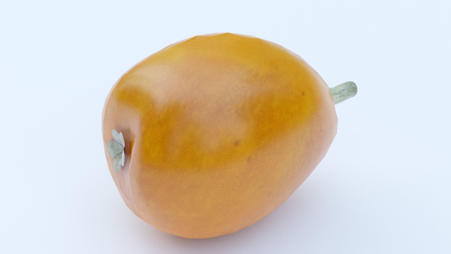 Medlar orange fruit Low-poly 3D model_4