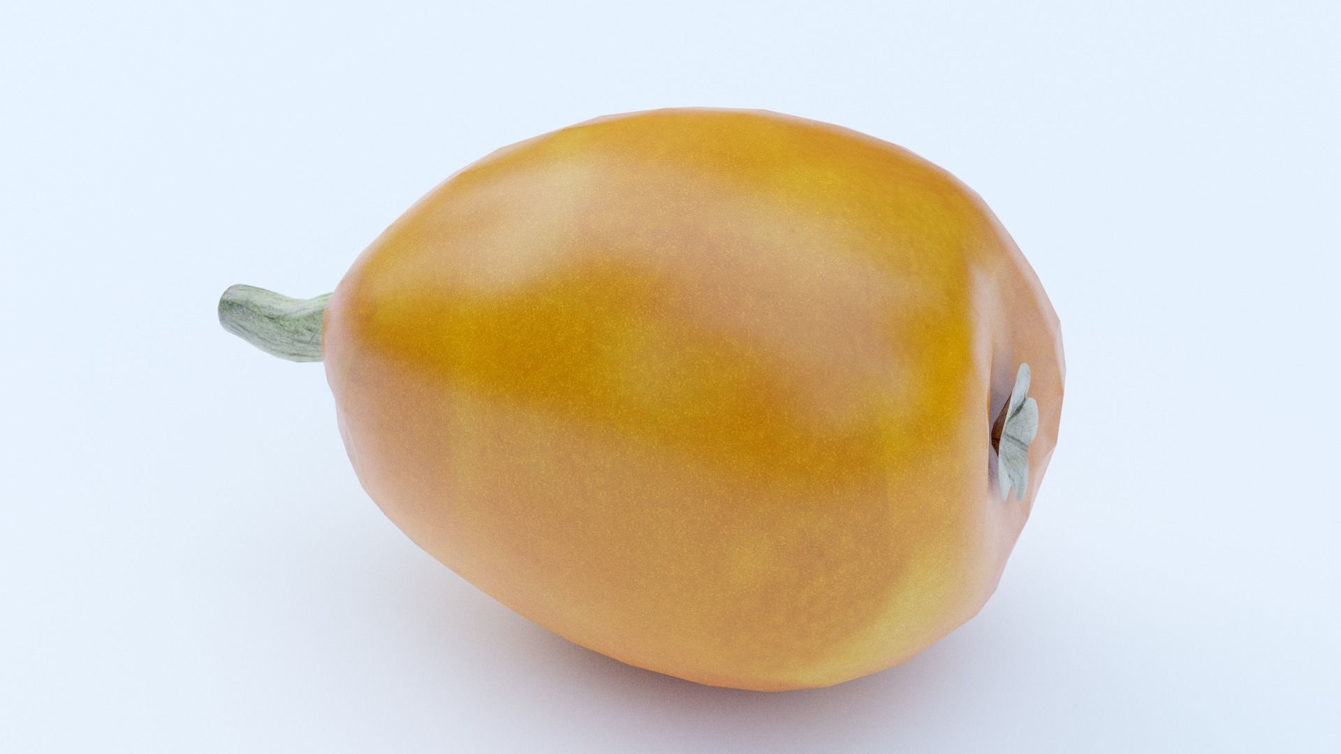 Medlar orange fruit Low-poly 3D model_3