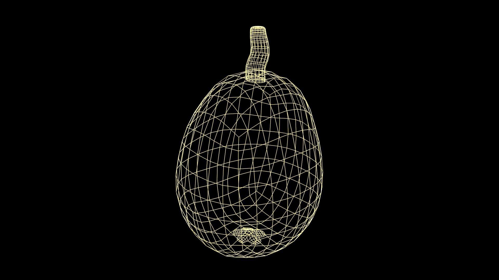 Medlar orange fruit Low-poly 3D model_5