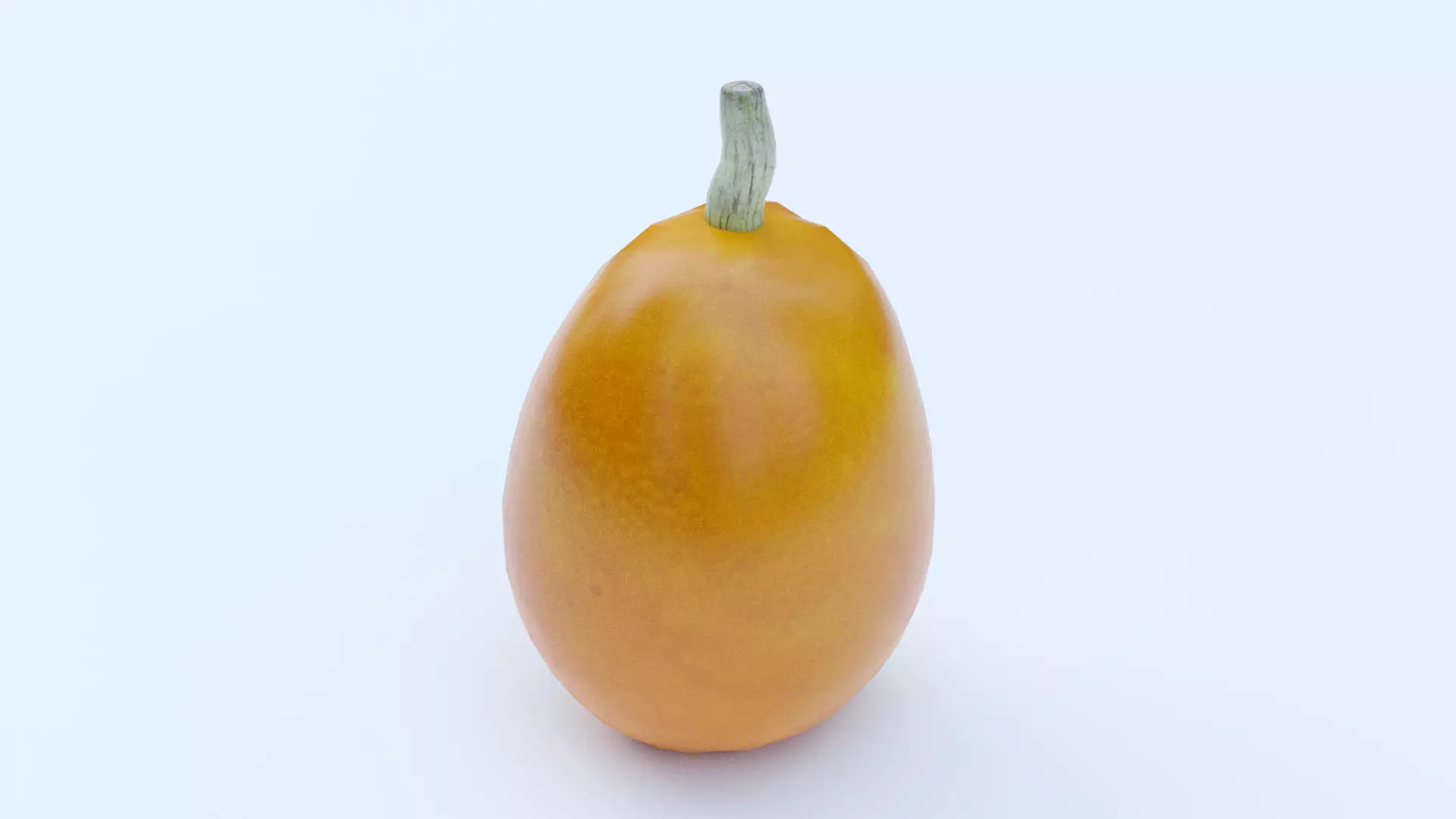 Medlar orange fruit Low-poly 3D model_0