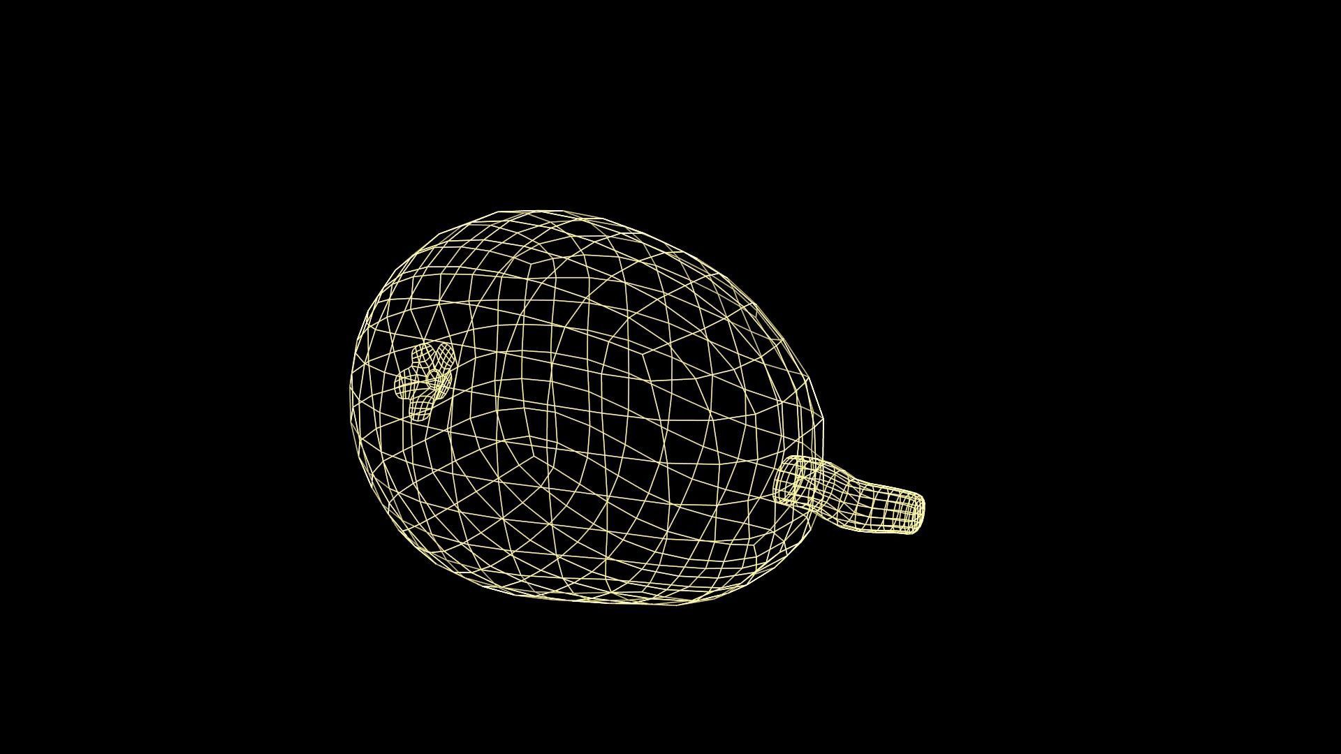 Medlar orange fruit Low-poly 3D model_8