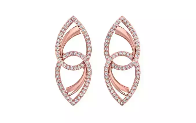 Women Solitaire Earring 3dm STL OBJ FBX Render Details