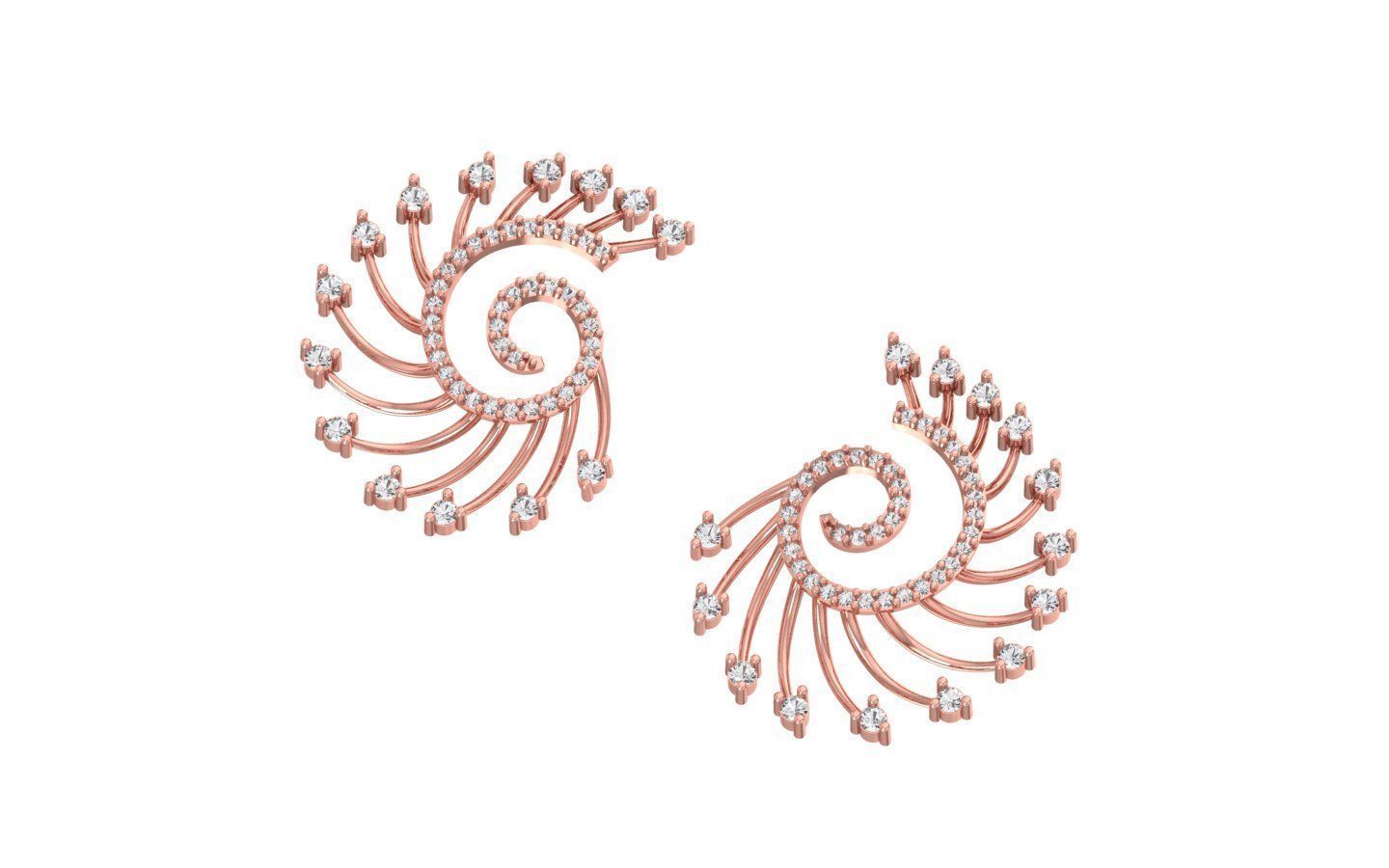 Women Solitaire Earring 3dm STL OBJ FBX Render Details 3D print model_2