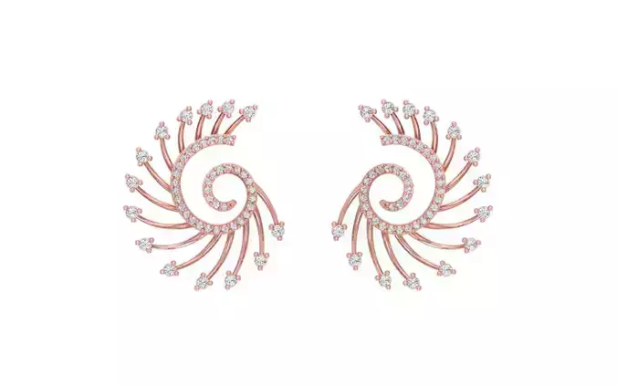 Women Solitaire Earring 3dm STL OBJ FBX Render Details