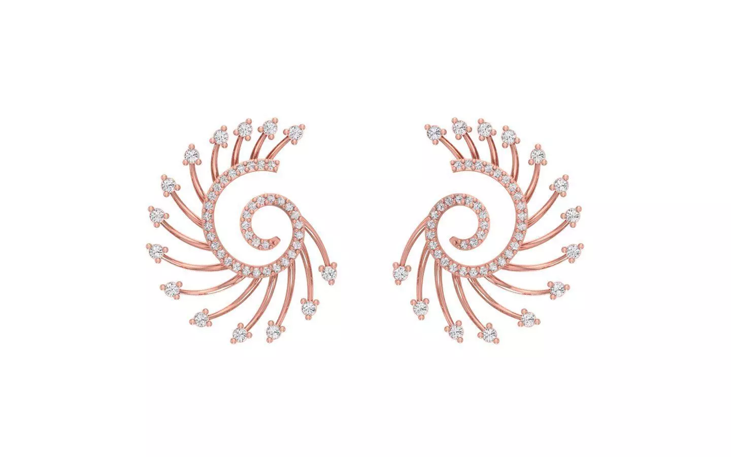 Women Solitaire Earring 3dm STL OBJ FBX Render Details 3D print model_0