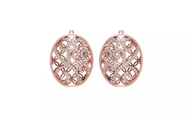 Women Stud Earrings 3dm STL OBJ FBX Renders Details