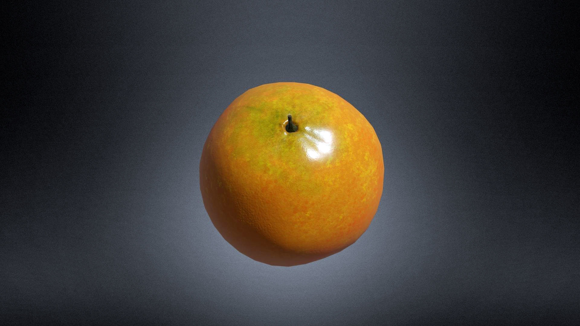 Orange mango Low-poly 3D model_3