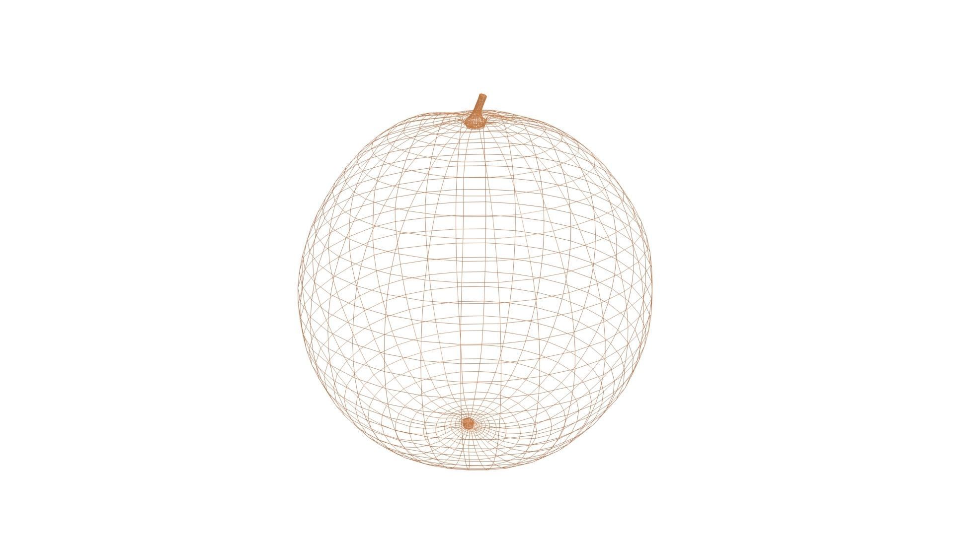 Orange mango Low-poly 3D model_5