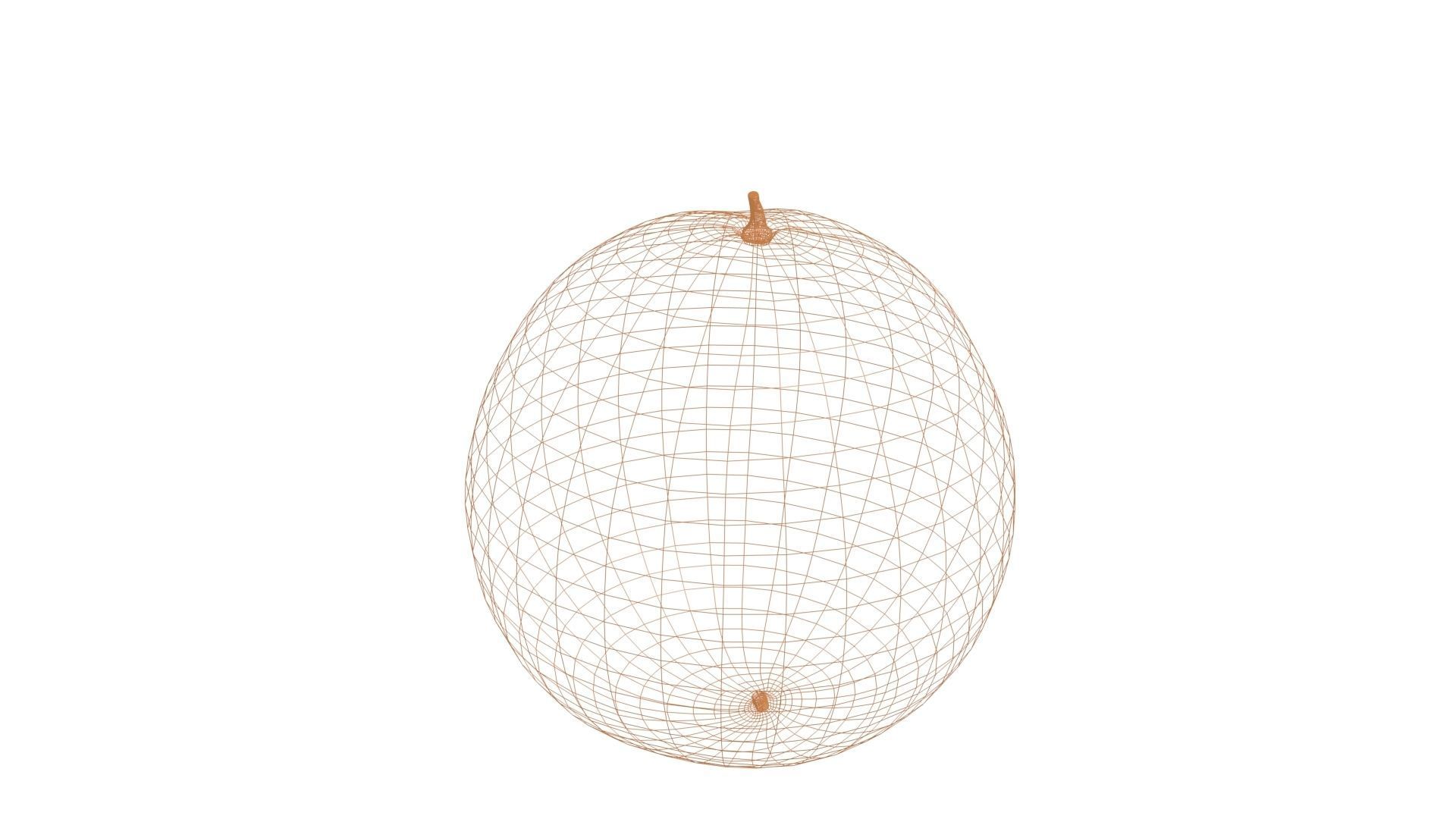 Orange mango Low-poly 3D model_4