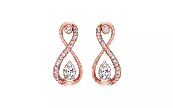 Women Solitaire Earring 3dm STL OBJ FBX Render Details