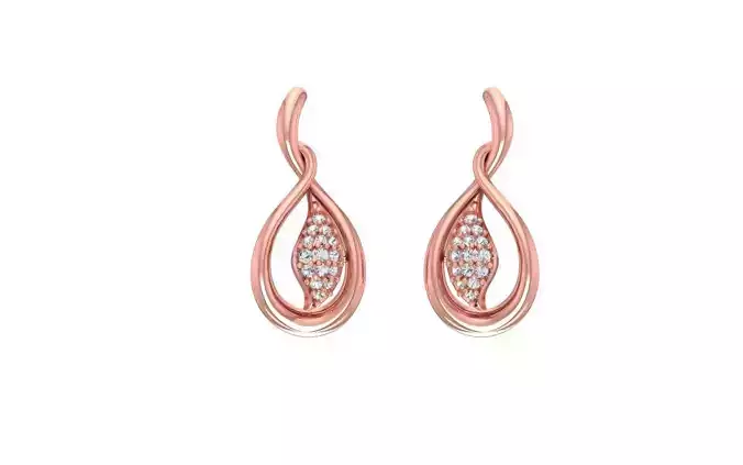Women Solitaire Earring 3dm STL OBJ FBX Render Details