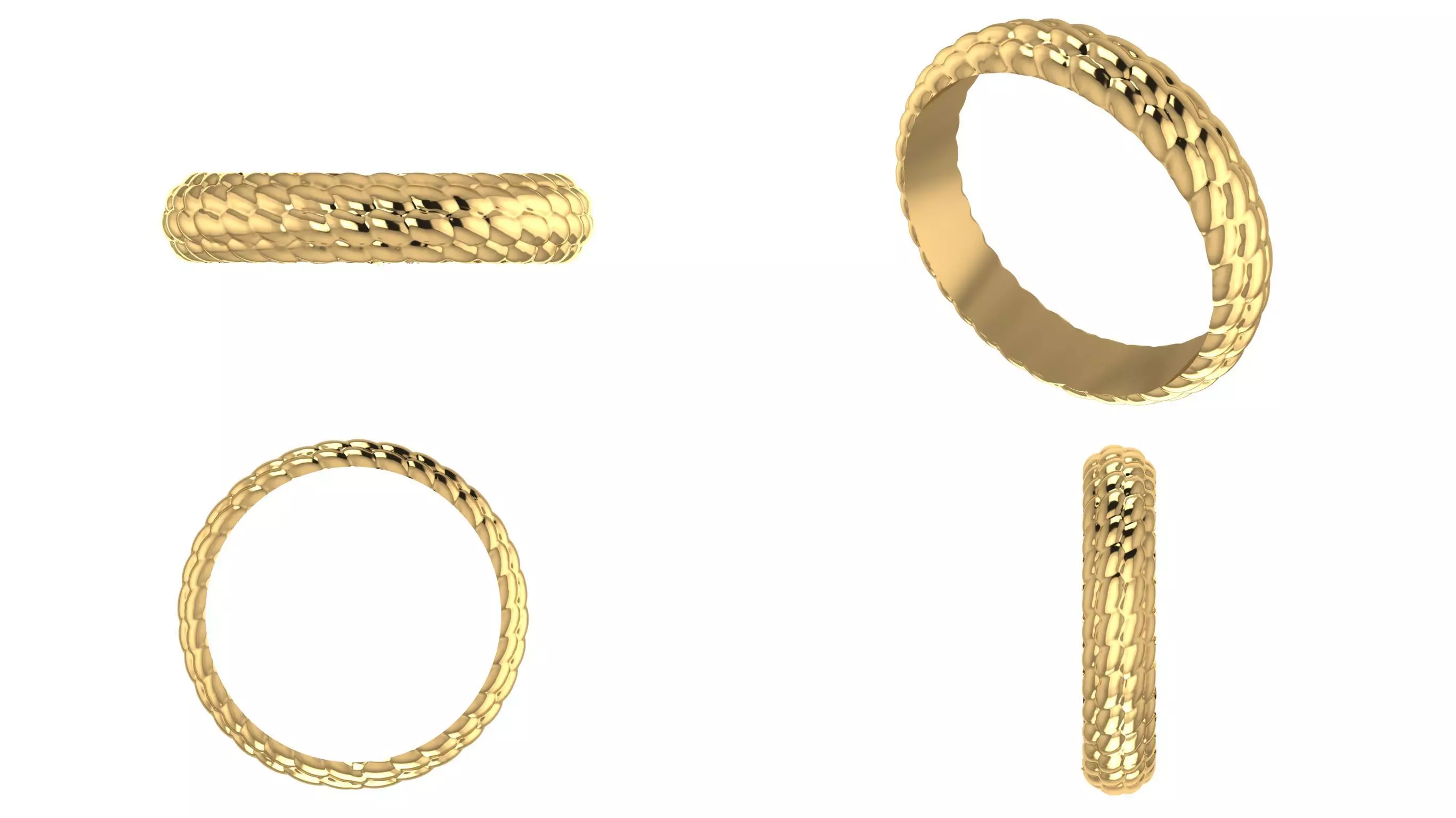 Snake Skin ring  3D print model_0