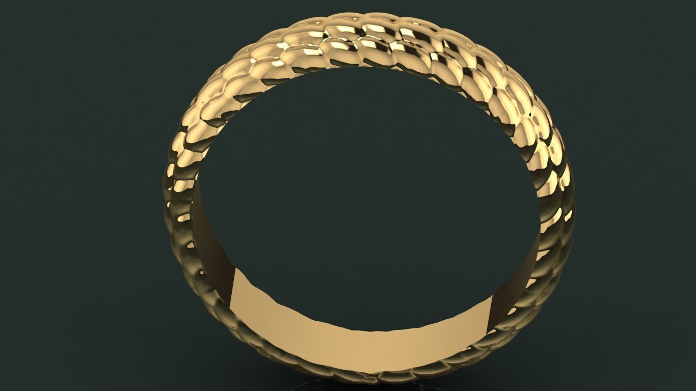 Snake Skin ring  3D print model_3